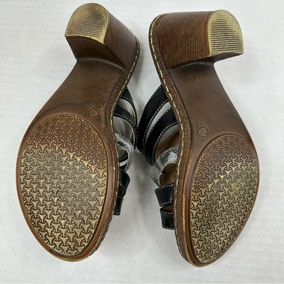 BF Betani Lightweight Black Strappy Block Heel Mules Sandals, 7.5 - Picture 7 of 13